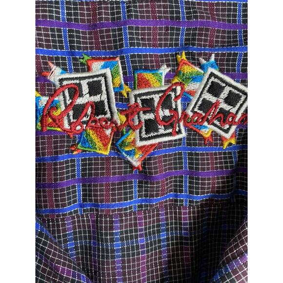 Robert Graham Shirt Mens Size 2X Plaid Office Party Church Button Up Flip Cuff - Picture 3 of 8